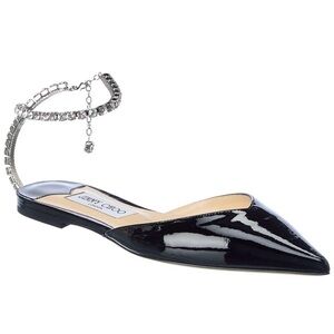 Black Patent Leather Jimmy Choo- crystal ankle strap